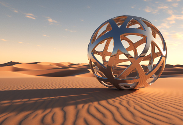 Boule sculpté dans le desert