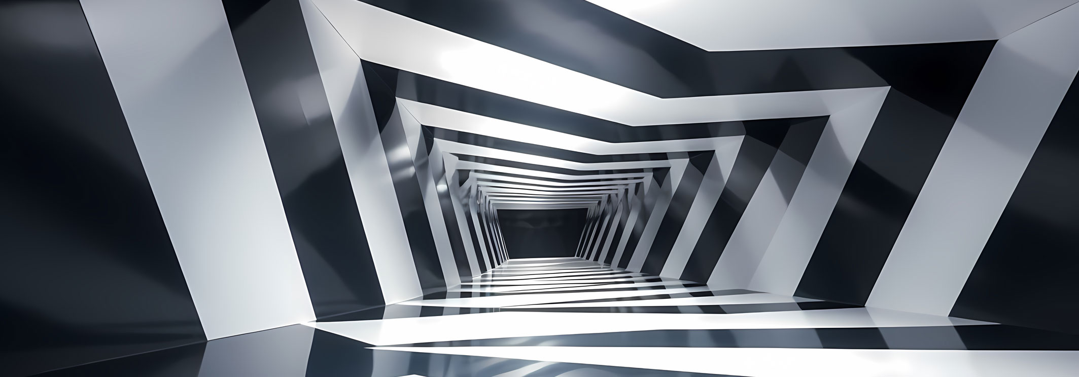 Couloir hypnotique rayures noires et blanches
